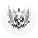 Batman with gotham landscape  tattoo design idea