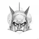 Batman with gotham landscape  tattoo design idea