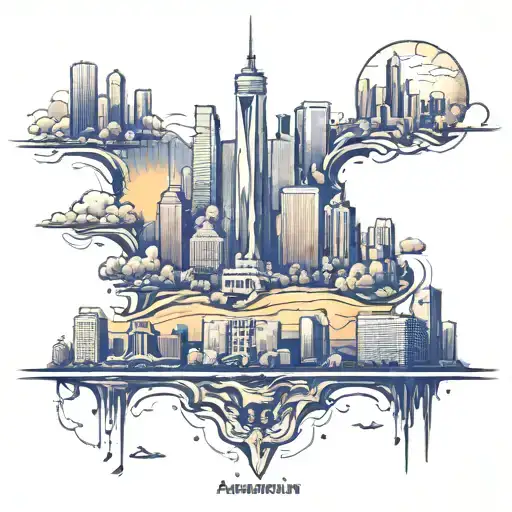 Armenian American Born in Philadelphia raised Los Angeles skyline tattoo design idea