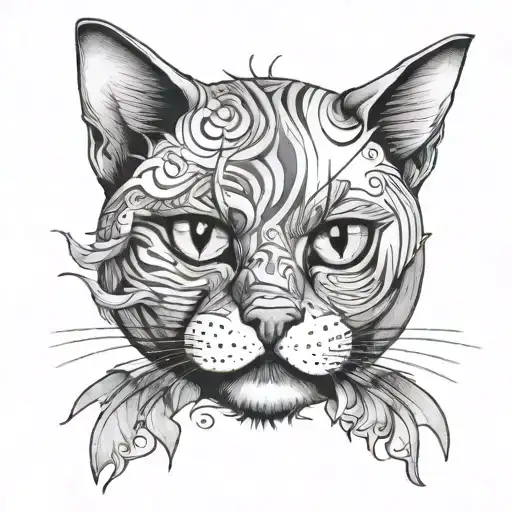 the cat is cool tattoo design idea