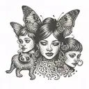 A tattoo representing the client's love for her husband and children tattoo design idea