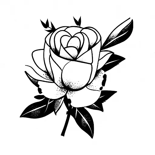 flower bouquet moutain laurel, rose, magnolia, king protea tattoo design idea