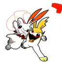 Scorbunny and Flash McQueen in a dynamic pose tattoo design idea