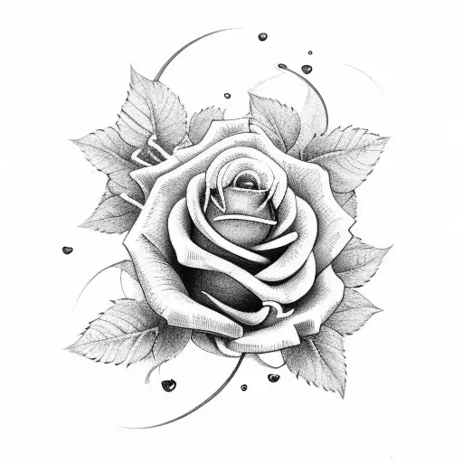 small roses honey bee vines tattoo design idea