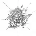 This ultimate tattoo combines elements of philosophy, wanderlust, abstract elements, inspirational quotes, pro-wrestling tattoo design idea