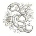 Snake and Apple tree tattoo design idea