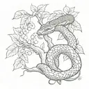 Snake and Apple tree tattoo design idea