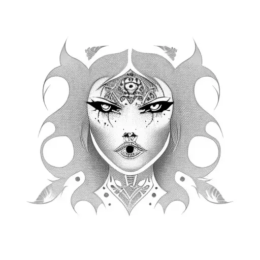 goth girl tattoo design idea