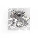 Samurai, letter K, cyberpunk, Japanese character eternity tattoo design idea