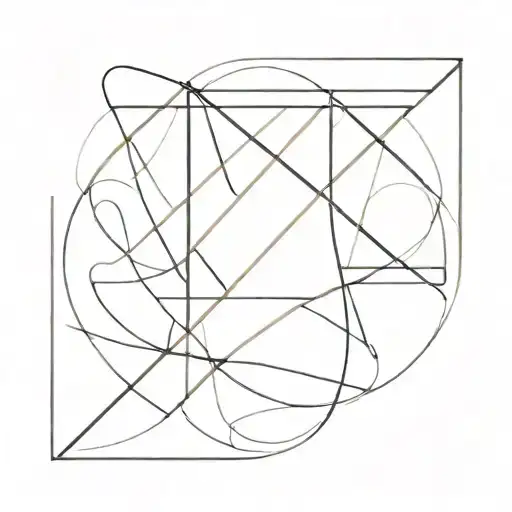 An abstract design featuring the number 369 hidden within intricate lines and shapes tattoo design idea