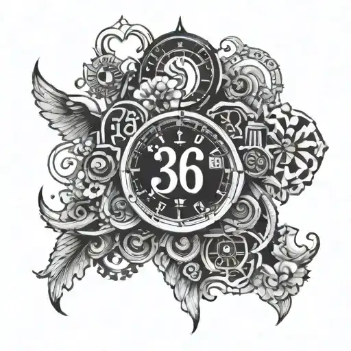 stock market design with number 369 tattoo design idea