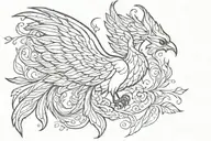 simple feminine phoenix tattoo design idea