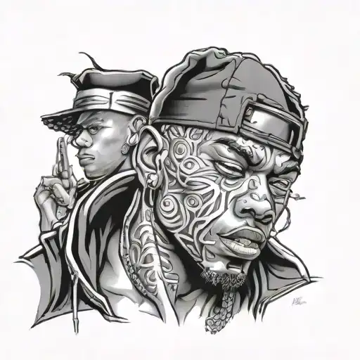gangsta rap boy tattoo design idea