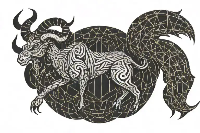 chimera taurus scorpion tattoo design idea