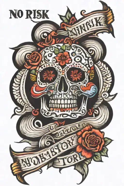 no risk no story tattoo design idea