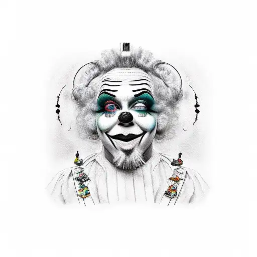 sad clown tattoo design idea