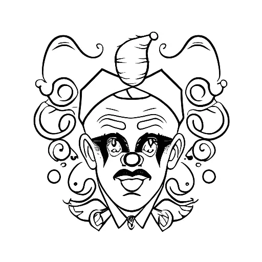 sad clown tattoo design idea