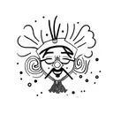 sad clown tattoo design idea