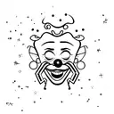 sad clown tattoo design idea
