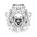 sad clown tattoo design idea