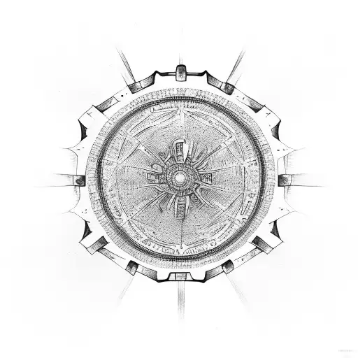 russion roulett wheel tattoo design idea