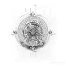 russion roulett wheel tattoo design idea