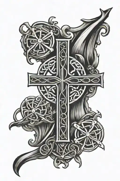 Celtic Mary chi rho PX symbol tattoo design idea