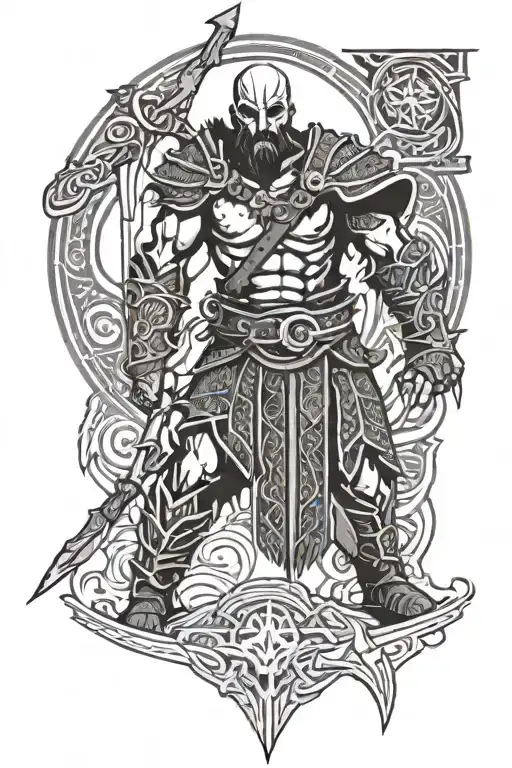 warrior for God Of War tattoo design idea
