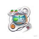 babe food tattoo design idea