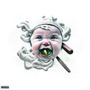 babe food tattoo design idea