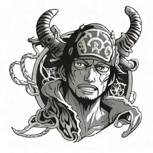 trafalgar law one piece tattoo design idea