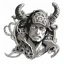 trafalgar law one piece tattoo design idea