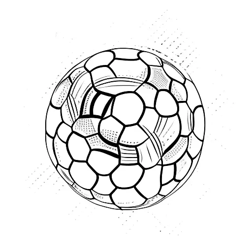 A minimalist tattoo of a soccer ball with the number '10' to represent Messi's jersey number tattoo design idea
