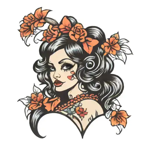 pinup ragdoll tattoo design idea