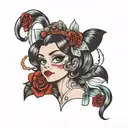 pinup ragdoll tattoo design idea