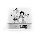 luffy playing table tennis tattoo design idea