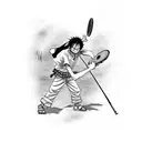 luffy playing table tennis tattoo design idea