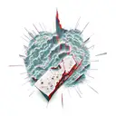 earthquake, sad, die tattoo design idea