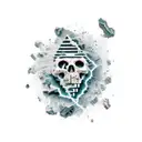 earthquake, sad, die tattoo design idea