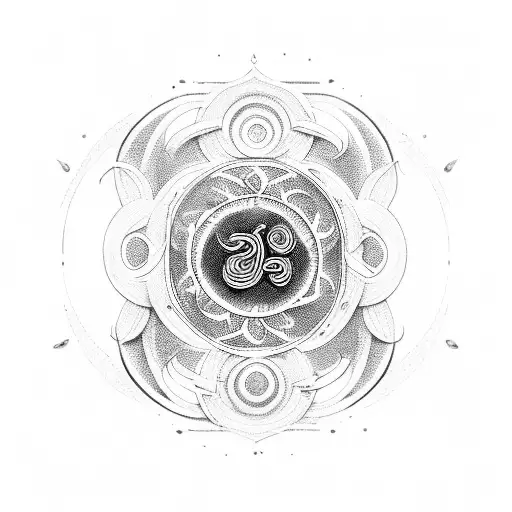 om logo with basil tattoo design idea