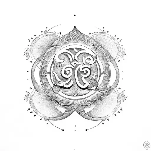 om logo with basil tattoo design idea