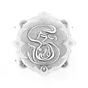 om logo with basil tattoo design idea