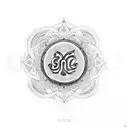 om logo with basil tattoo design idea