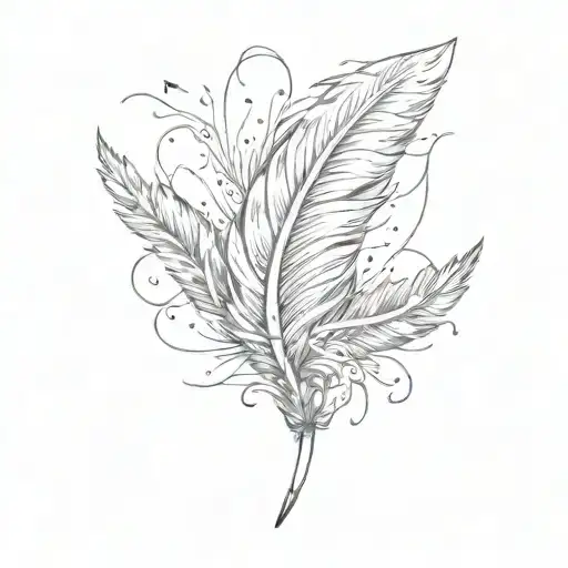 always on my mind forever in my heart parton feather tattoo design idea