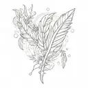 always on my mind forever in my heart parton feather tattoo design idea