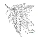 always on my mind forever in my heart parton feather tattoo design idea