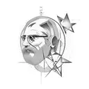 seneca philosopher with star system tattoo design idea