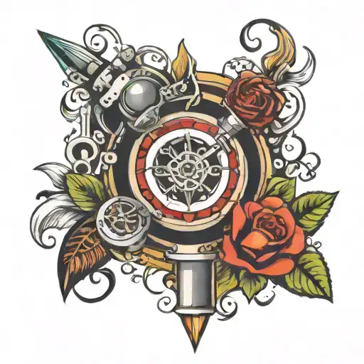 russian roulette tattoo design idea