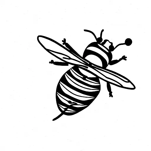 Fine line bee tattoo design idea