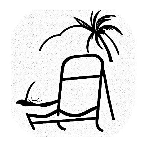beach chair sunrise  tattoo design idea